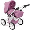 Bayer Chic 2000 Passeggino per bambole Leni, passeggino combinato 2 in 1 con borsa per il trasporto rimovibile, jeans rosa, 560-62, 64 x 37 x 68 cm