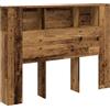 vidaXL Testiera con spazio di archiviazione, effetto legno antico 140x18,5x102,5 cm