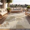 Paco Home Tappeto da esterno resistente alle intemperie Balcone Soggiorno Boho Geometrico Beige Crema Dimensioni 240x340 cm