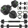 Tunturi Bilanciere e Manubri in Gomma - Set di Bilancieri 20 kg - Bilanciere con Pesi - Set di Bilancieri - Chiusura a Vite 30 mm - Impugnatura Antiscivolo