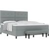 vidaXL Letto a molle con testiera grigio chiaro 180 x 200 cm in tessuto