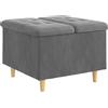 vidaXL Pouf contenitore grigio scuro 60 x 60 x 45 cm in velluto