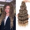 MLETULIPS Extension di capelli ricci all'uncinetto, onde profonde, capelli all'uncinetto, capelli sintetici morbidi, stile bohémien, ricci all'uncinetto, per donne (T4/27#, 45,7 cm, confezione da 3)