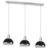 PREMIER Housewares Lampada a Sospensione, 3 Coprilume, Nero e Cromato