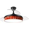 Eden pulse Ventilatore nero lame caldaia 91D, 3 pale pieghevoli 72W, telecomando, timer, 37/52X40/91 cm