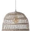 LUSSIOL - Apparecchio SAIGON, sospensione in rattan, lampadina E27 60W, tono naturale, diam. 40 x 20 cm, sospensione di design per qualsiasi interno, bohémien, chic, scandinavo, hygge