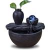 Zen Light SCFR22-I9 Silice Soli Fiore Planten Fontana da tavolo con vaso e Luce LED Colorato, 19cm x 21cm x 17cm