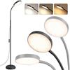 VASAGLE Lampada da Terra a LED in Metallo, Piantana Moderna Dimmerabile 22 x 22 x 170 cm 1 Pezzo, Luce da Lettura per Soggiorno, Nero Opaco Lusia LFL017BD02