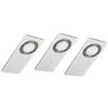 Evotec PANO-CF A - Set di 3 faretti a LED da incasso, 2700 K, 3 x 4 W, 3 x 400 lumen, dimmer tattile, acrilico, 12 W, colore: Trasparente
