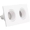 Xanlite SP502TCAB - Faretto LED da incasso, 2 testine GU10, 50 W, 2700 K, quadrato, orientabile, IP20-SP502TCAB