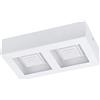 EGLO LED Plafoniera Ferreros, lampada da soffitto a 2 luci, lampada | soggiorno, lampada cucina in acciaio e plastica, lampada soffitto corridoio bianca