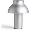 HAY Lampada da tavolo in PC, alluminio, argento, 25 cm