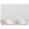 Lucide bentoo-led faretti da soffitto, dimmerabile, attacco GU10, 2 x 4.5 W, 3000 K, bianco, Alluminio, White, GU10 4.5W 230V