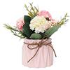 Hisow Ortensie finte con vaso, mini ortensie artificiali, pianta artificiale in vaso di ceramica per decorazioni da scrivania per ufficio (rosa), piccole