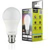Integral Smart GLS B22 - Confezione da 2 lampadine LED dimmerabili con WiFi da 2,4 GHz, luce bianca calda, fredda e luce diurna, 2700K-6500K, 806lm, 8,5 W (equivalente a 60 W), controllata da app,