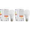 Amazon Basics Lampadina LED intelligente, dimmerabile, attacco E27, bianco caldo, 8W (60W Equivalent), compatibile solo con Alexa, 1 confezione (Confezione da 2)