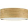 Sotto Luce Tsuri - Lampada da soffitto a 3 luci in stile nordico, con paralume in quercia, base bianca, 3 x E27, Ø 30 cm