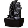 Zen Light Fontana Interna Cascata 4 Livelli Muro Acqua Roccia, Fontana Zen Donna Yoga Luce LED Colorata, Decorazione Atmosfera Rilassante Meditazione, Fontana da Tavolo Decorativa, H 25 cm - Yama Zen'Light