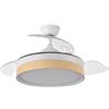 Eden pulse Ventilatore da soffitto con LED integrato, 3 pale pieghevoli bianco faggio 72 W telecomando 32/47x40/91 cm