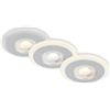 BRILONER - Set di 3 plafoniere da incasso LED, anello luminoso LED, LED piatto da incasso, faretto da incasso per bagno, faretto da incasso per bagno IP44, cromo opaco, 84x34 mm (DxH)