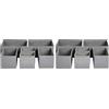 Amazon Basics Organizer in tessuto per cassetto, 6 unità, Grigio (Confezione da 2)