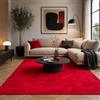 Pergamon Tappeto in Pelliccia Sintetica Pearl Rosso - Morbido Shaggy a Pelo Alto