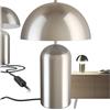 tectake® Lampada da Tavolo Retrò, Lampada Comodino Design Classico in Acciaio, Lampada da Tavolo Vintage con Illuminazione Indiretta, 40W, Ideale per Comodino e Scrivania - Nichel Opaco