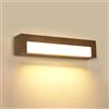 Comely Applique da Parete Interno a LED 18W, Vintage Lampada da Parete in Legno, Applique Legno per Camera da Letto Soggiorno Corridoio, 3000K Luce Calda (Marrone)