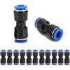 JYCONNECTS Set di 20 connettori pneumatici rapidi da 12 mm, connettori dritti per tubi in PU/nylon/PE