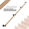 NArra 240 cm di ringhiera per scale in legno rotondo, ringhiera per scale interna, supporto a parete per ringhiera per scale, corridoio antiscivolo, loft, guardrail, ringhiera di sicurezza per anziani e