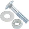AERZETIX Set di 10 bulloni viti a testa tonda con quadro sottotesta M10x50mm / rondelle e dadi M10 / acciaio zincato/per fissaggio e assemblaggio