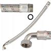 KNM TRADE Tubo Flessibile Dritto Riscaldamento 100 cm, Racc. Ottone Inox