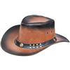 Infinity Leather Cappello Australiano in Vera Pelle da Cowboy Outback Stile Marrone S