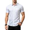 Mauro Kane Camicia Uomo Maniche Corte Fibra di bambù Camicia a Bottoni con Tasca Toracica vestibilità Regolare Camicia Estiva Business Elegante Camicie
