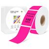 YOULAISHI Etichette colorate rimovibili per congelatore, 2,5 x 5,1 cm, impermeabili e resistenti all'olio, adesivi vuoti rosa fluorescente, con linea di perforazione per contenitori per alimenti