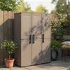 Dmora - Armadio da esterno Bilzen, Mobile outdoor, Armadio balcone multiuso, 100% Made in Italy, Grigio e Nero, Finitura righe, 102x37h163 cm