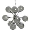 DRW - Lampada da soffitto in acciaio e vetro con tulipani rotondi, in argento, 73 x 73 x 63/168 cm
