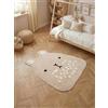 Hanse Home Pucki - Tappeto per bambini, facile da pulire, antiscivolo e lavabile, a forma di coniglio, per la cameretta dei bambini, morbido, tappetino da gioco, beige, 120 x 152 cm