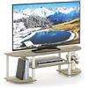 Furinno Turn-S-Tube Mobile Porta TV, Legno, Beige (Sonoma Oak/White), 34.04 x 120.02 x 40.39 cm