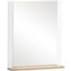 Schildmeyer Jelda - Specchio in legno derivato, bianco opaco, finitura rovere stile rustico, 59,6 x 12,3 x 71,1 cm