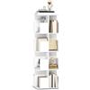 HOMCOM Libreria girevole a 4 livelli, libreria con 16 scomparti, mobile portaoggetti per soggiorno, ufficio, camera da letto, 39 x 39 x 128,3 cm, bianco