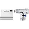 COMFEE' Lavastoviglie compatta da tavolo TD602E-W Mini lavastoviglie con 6 coperti, 6 programmi, display a LED, Bianco & Acquastilla 114595 Valvola a T per Carico Lavastoviglie
