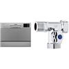 COMFEE' Lavastoviglie compatta da tavolo TD602E-S Mini lavastoviglie con 6 coperti, 6 programmi & Acquastilla 114595 Valvola a T per Carico Lavastoviglie, Ottone cromato, Attacco MF1/2