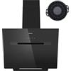 CIARRA CBCB6736G A+++ Cappa Aspirante 60cm - Cappa Inclinata WIFI 700m³/h - 4 Velocità - Funzione Booster - Controllo WIFI + APP - Illuminazione LED - Nero