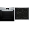 Bosch HND415LS62, set di fornelli da incasso serie 4, composto da fornello HEA513BS4, 60 x 60 cm, aria calda 3D, display LED e piano cottura a induzione, zona arrosto, calore residuo, telaio in