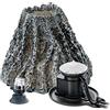 Hydor Kit Decorazione Acquario KIT BOX VOLCANO SHOW, Vulcano, in Resina Atossica, con Aeratore e Diffusore Bolle, Luce Led Rosso