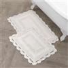 Laura Ashley Uncinetto Cotone 24 x 40 Tappeto da Bagno, Bianco, Ivory, 17x24/21x34 in.
