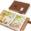 Lightwish Quaderno per schizzi ad acquerello, 100% cotone senza acidi, 300 g/m², stampa a freddo per artisti, adulti, studenti, 20 fogli, 24 x 15 cm (tessuto marrone)