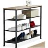 tectake® Scarpiera 100 x 30,5 x 72,5 cm, Scarpiera Ingresso, 3 Ripiani Rete, Scaffale Scarpe Uomo, Scarpe Donna, Mobile Organizer Ingresso Corridoio Soggiorno, Stile Industriale - Legno Chiaro