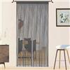 QiBoYuYe Tende per porte, zanzariere, tende per finestre, mosche, porte, decorazioni, divisori, pannelli, camera da letto, soggiorno, armadio, tende per porte (grigio, 90 x 200 cm)